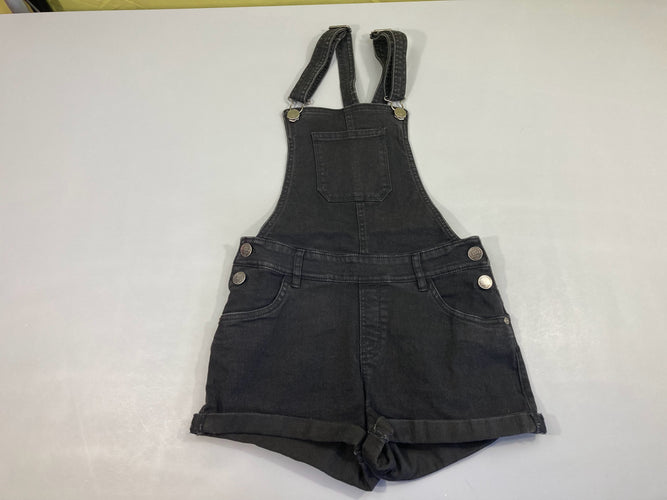 Salopette short denim noir, moins cher chez Petit Kiwi