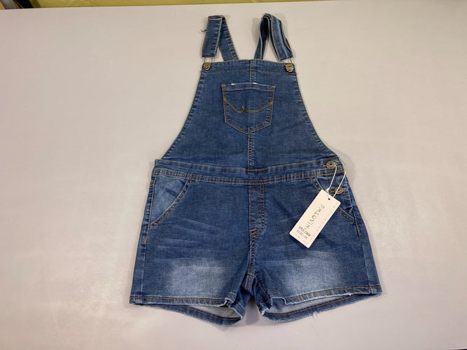 NEUF Salopette short denim, moins cher chez Petit Kiwi