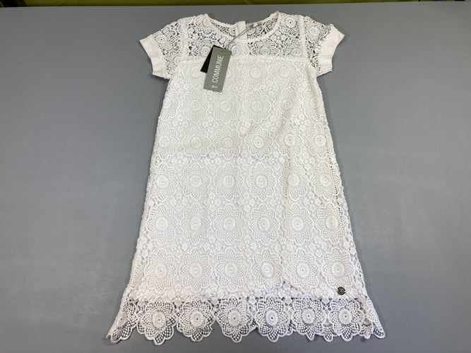 NEUF Robe m.c crochet blanche, Cérémonie, moins cher chez Petit Kiwi