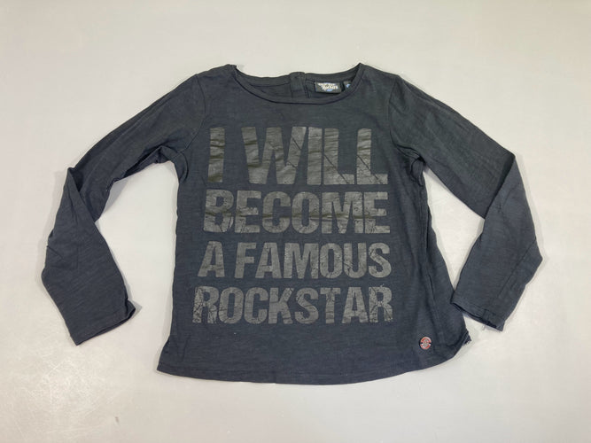 T-shirt m.l gris foncé flammé I Will, moins cher chez Petit Kiwi