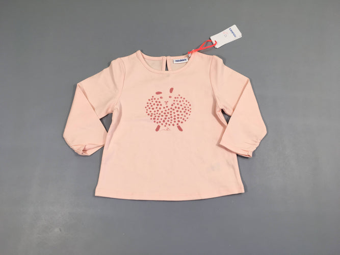 Neuf-T-shirt m.l rose pâle mouton, moins cher chez Petit Kiwi