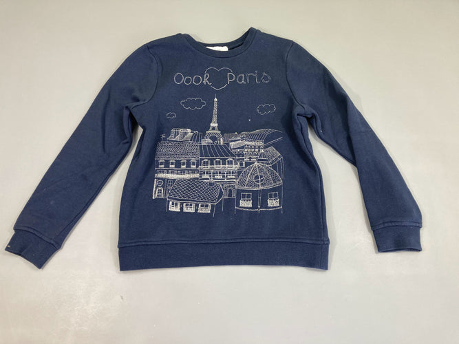 Sweat bleu foncé ville argenté, moins cher chez Petit Kiwi