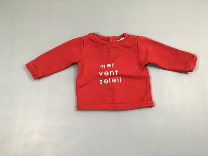 Sweat rouge pressions au dos-Mer-vent-Soleil, moins cher chez Petit Kiwi