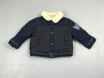 Veste chaude bi-matière Denim doublée peluche Ikks