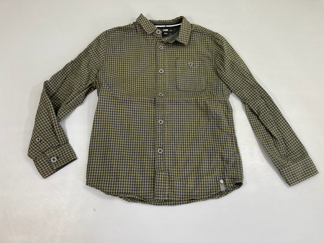 Chemise m.l à carreaux vert/gris foncé, moins cher chez Petit Kiwi