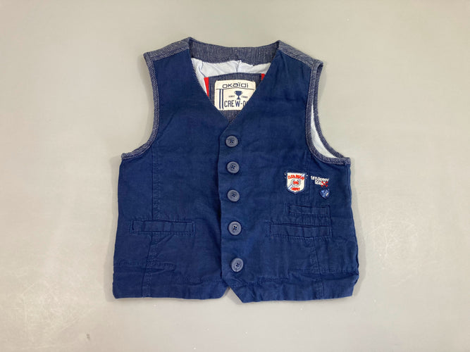 Gilet s.m de costume bleu 55%lin, moins cher chez Petit Kiwi