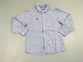 Chemise m.l bleue lignée fleurs