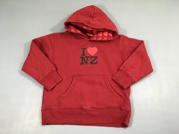 Sweat à capuche rouge I love NZ