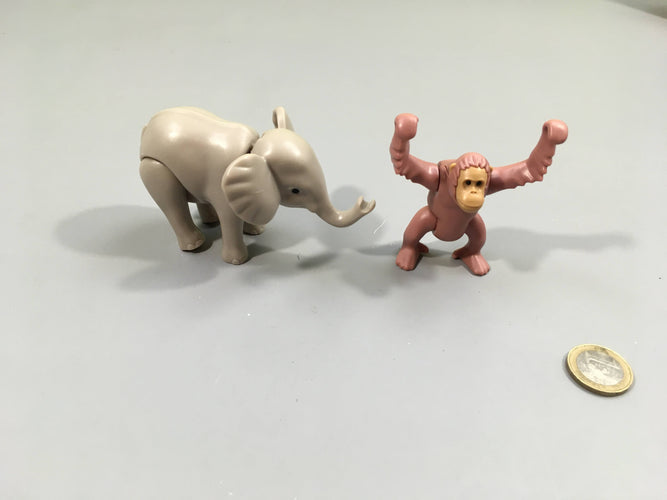 Figurines Elephant et singe, moins cher chez Petit Kiwi