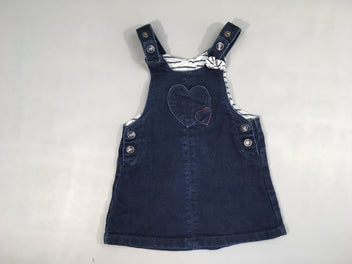 Robe salopette denim coeurs