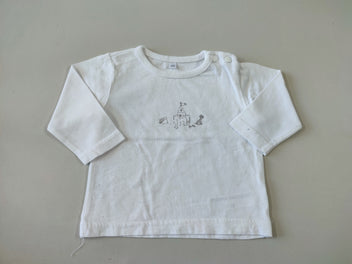 T-shirt m.l blanc château de sable