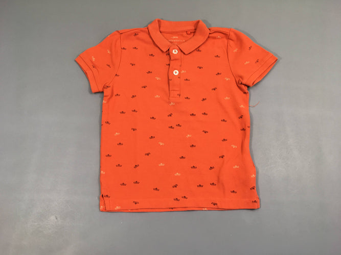 Polo m.c orange bateaux, moins cher chez Petit Kiwi