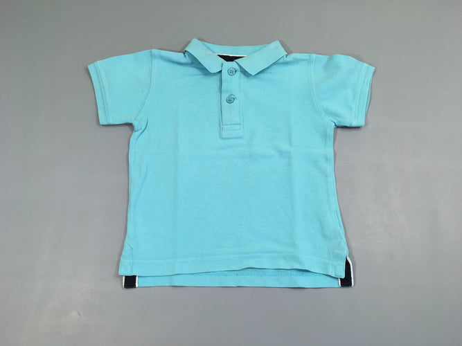 Polo m.c turquoise -Légère tache avant, moins cher chez Petit Kiwi