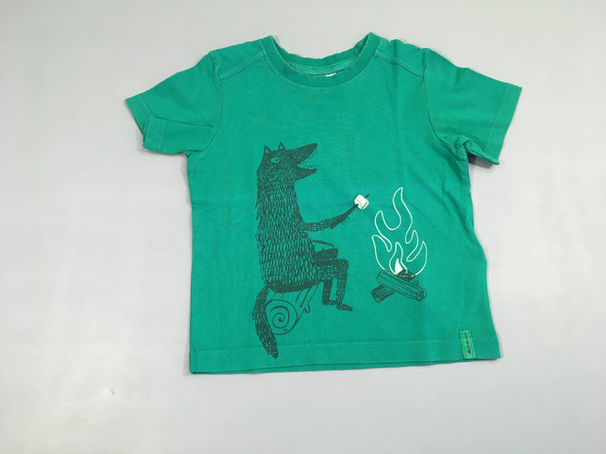 T-shirt m.c vert Loup, moins cher chez Petit Kiwi