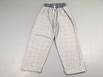 Pantalon de training gris clair à carreaux taille élastique