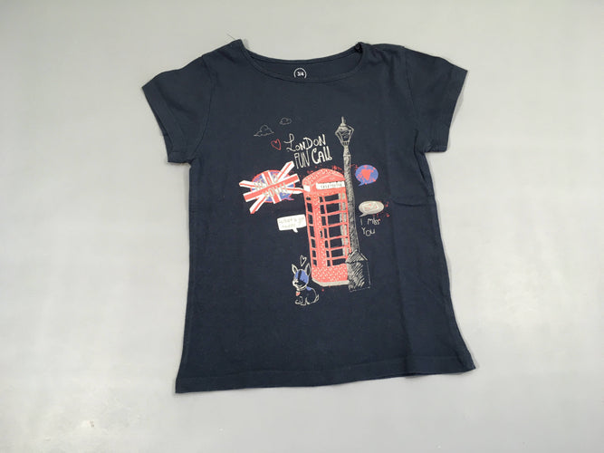 T-shirt m.c bleu foncé London, moins cher chez Petit Kiwi