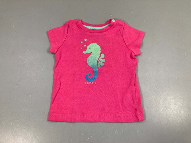 T-shirt m.c rose hippocampe, moins cher chez Petit Kiwi