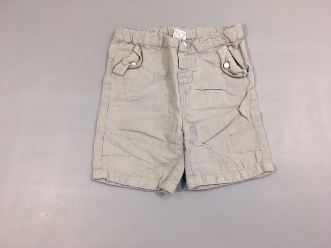 Bermuda chino gris clair 45 %Lin, moins cher chez Petit Kiwi