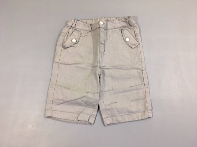 Bermuda chino gris clair 45 %Lin, moins cher chez Petit Kiwi