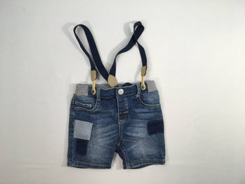 Short denim à bretelles