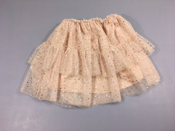 Jupe à volants tulle sequins doublée jersey