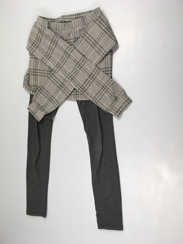 Jupe tweed legging gris ceinture manches nouables-Légèrement boulochée, moins cher chez Petit Kiwi