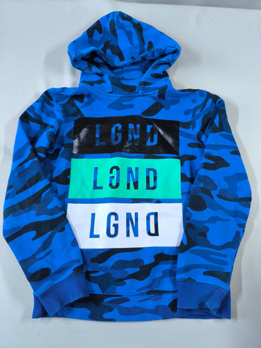 Sweat à capuche bleu imprimé camouflage "LGND", moins cher chez Petit Kiwi