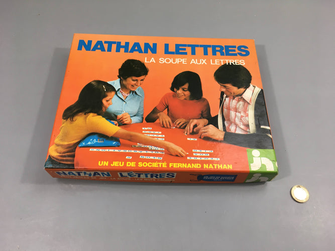 Vintage Nathan lettres, la soupe aux lettres, manque 2 pièces mais n'empêche pas le jeu, moins cher chez Petit Kiwi