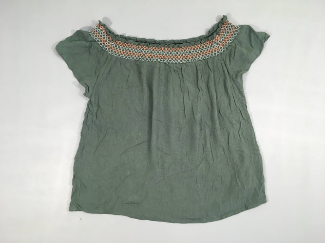 Blouse m.c verte crèpe, moins cher chez Petit Kiwi