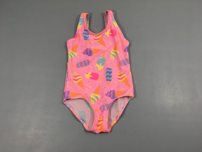 Maillot 1 pc rose avec glaces, moins cher chez Petit Kiwi