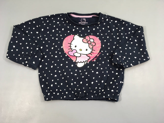 Sweat bleu foncé coeurs Hello Kitty, moins cher chez Petit Kiwi