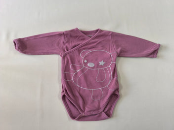 Body m.l croisé mauve ourson