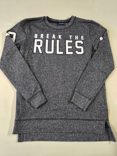 Sweat gris flammé "Break the rules", moins cher chez Petit Kiwi