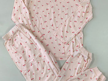 Pyjama 2pcs jersey rose clair cerises