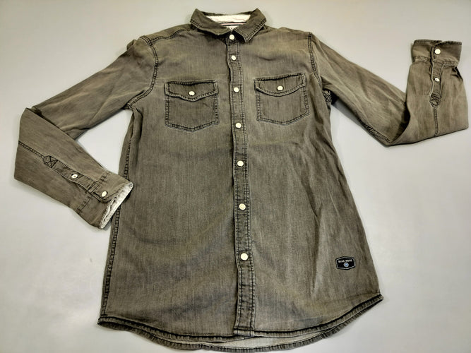 Chemise ml denim gris, moins cher chez Petit Kiwi