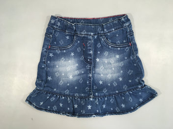 Jupe en jean motifs couronnes étoiles