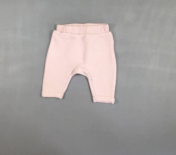 Pantalon molleton texturé rose, moins cher chez Petit Kiwi