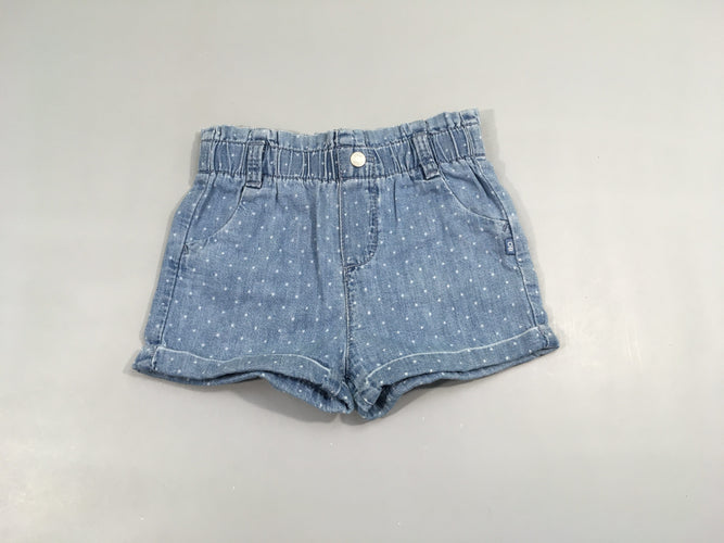 Short denim pois à revers, moins cher chez Petit Kiwi