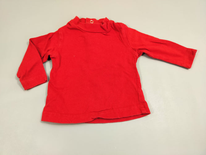 T-shirt m.l rouge, petit col roulé, moins cher chez Petit Kiwi