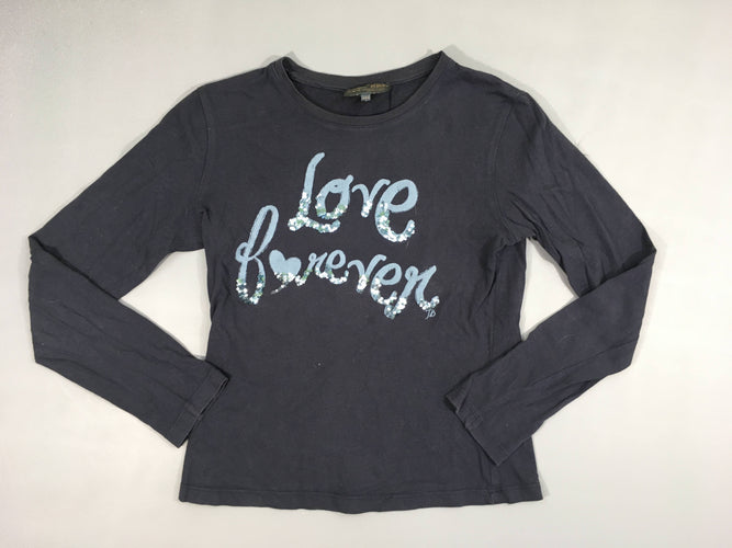 T-shirt m.l bleu Love sequins, moins cher chez Petit Kiwi