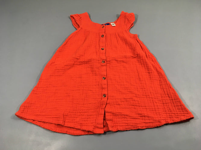 Robe s.m rouge boutonnée avant, moins cher chez Petit Kiwi