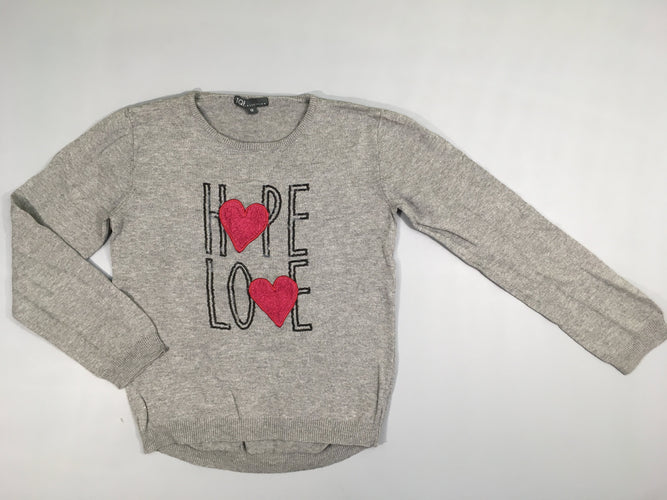 Pull gris Hope Coeurs texturés, moins cher chez Petit Kiwi