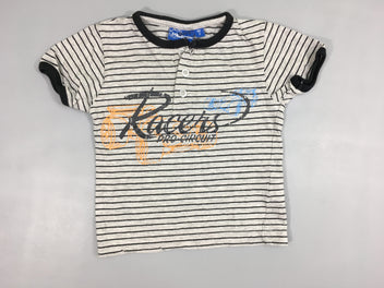 T-shirt m.c gris rayé noir Racers