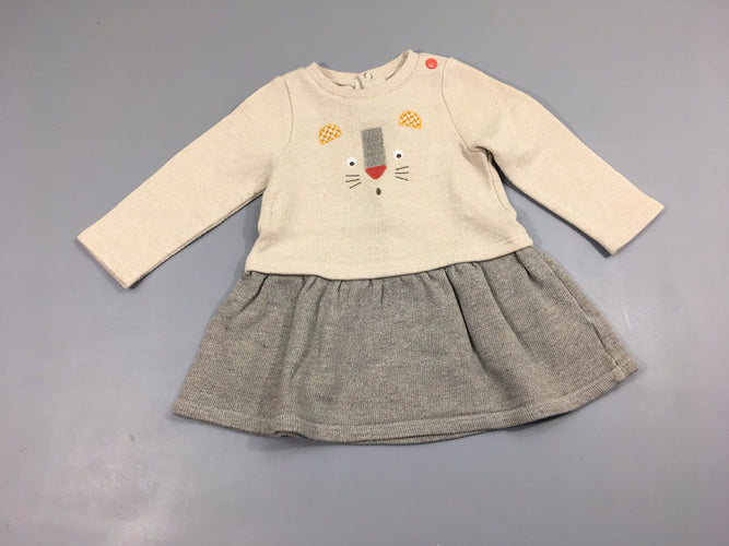 Robe m.l molleton beige lion, légèrement boulochée, moins cher chez Petit Kiwi