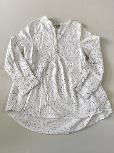 Blouse m.l blanche étoiles grises 2 poches, moins cher chez Petit Kiwi