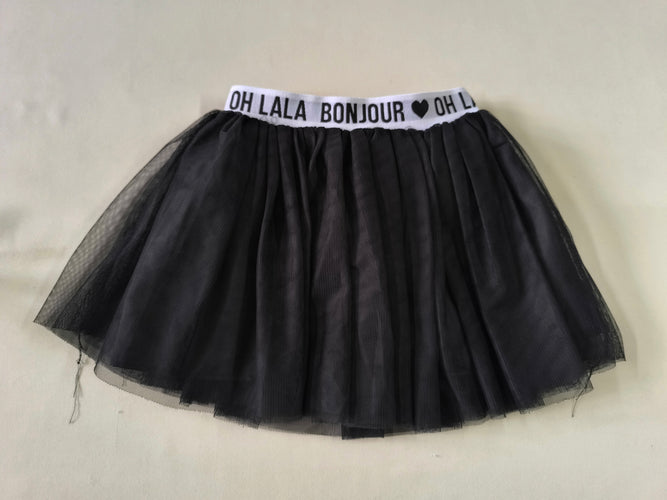 Jupe tulle noire élastique blanc "Bonjour", moins cher chez Petit Kiwi