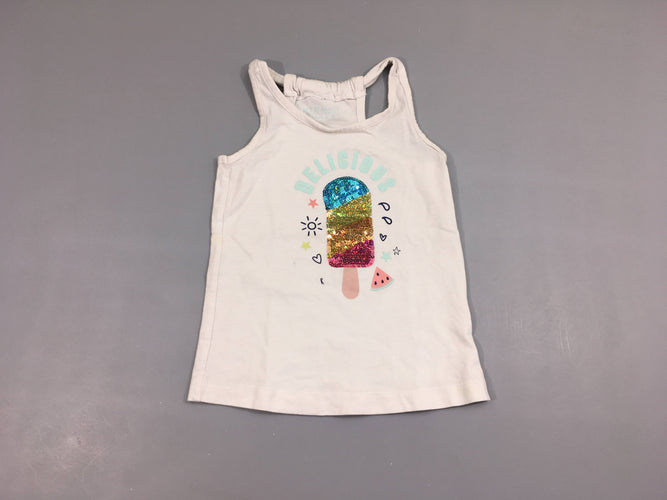 T-shirt s.m blanc glace sequins, moins cher chez Petit Kiwi