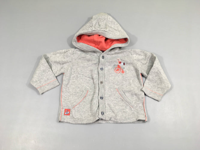 Gilet à capuche gris Vélo, moins cher chez Petit Kiwi