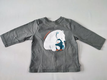 T-shirt m.l vert ours polaire manchot 