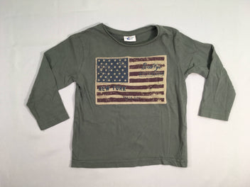 T-shirt m.l kaki drapeau new york